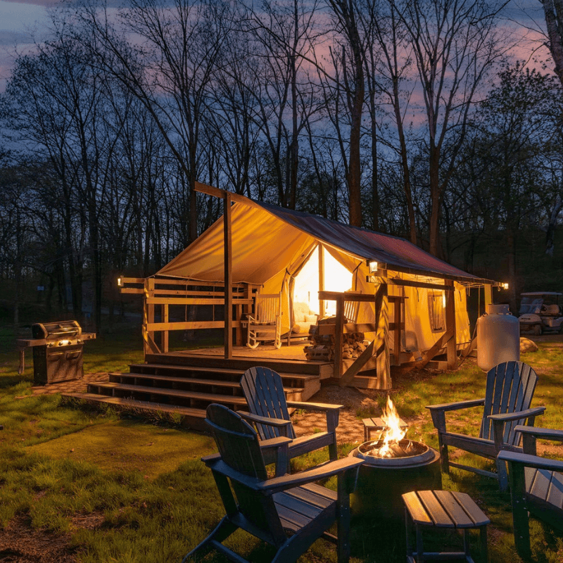 Stay at The Creekside Tent during the Glamper Girls Retreat at Eclectic Lyfe in Wisconsin