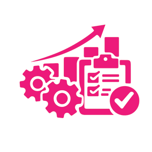 using this color c60b69 create a 11 icon for operational efficiency no words