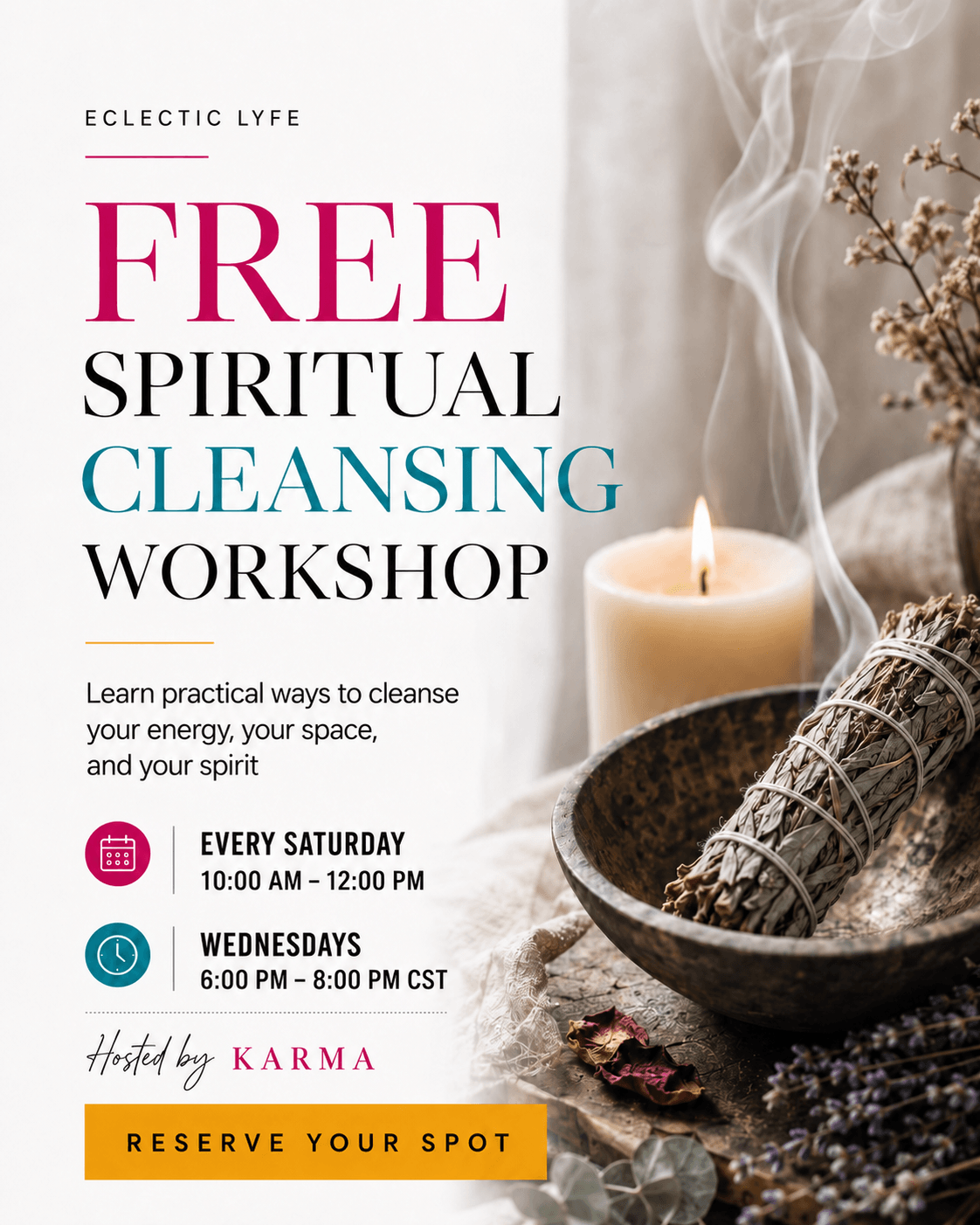 Sat & Wed Cleansing Class Flyer Eclectic Lyfe (1)